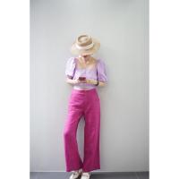 ราคา กางเกงผ้าลินินเบลเยี่ยมแท้เอวสูงทรงขากระบอกทรงสวยจร้าS XL (19467698545)