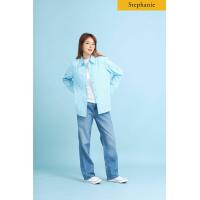 ราคา STEPHANIE เสื้อเชิ้ตแขนยาวสีฟ้าลายทางสีขาว เสื้อเชิ้ตหญิง เสื้อผ้าผญสวยๆ เสื้อแฟชั่น เสื้อแฟชั่นผญ OWS01BU (9509671735)
