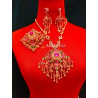 ราคา เครื่องประดับชุดไทยครบเซ็ต สร้อยคอ ต่างหู เข็มขัด สังวาลย์ ปิ่นปักผม เครื่องประดับชุดเจ้าสาว พร้อมส่ง (18461753165)