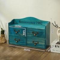 ราคา Zakka กล่องเก็บของตั้งโต๊ะไม้แท้แนววินเทจสำหรับหอพักนักเรียนกล่องเก็บของตู้ลิ้นชักสี่ชั้นวางเครื่องประดับไม้ (12305399541)