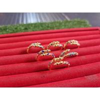 ราคา แหวนหางช้างลงยา เงินแท้ชุบทอง ฟรีไซส์ คละสีลงยา งานสุโขทัยแท้ (17426680151)