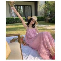 ราคา ชุดแม็กซี่ เดรสสายเดี่ยวสายผูกเป็นโบว์ได้ ลูกไม้ฉลุสวยหวาน (18838126877)