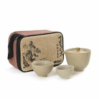 ราคา Taobao ชุดชงชากาชงชาเคลือบดินเผาแบบพกพาพร้อมกระเป๋าเก็บ (11742668083)