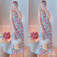 ราคา เดรสอัดพลีทลายดอกน่ารักๆ (21328657671)