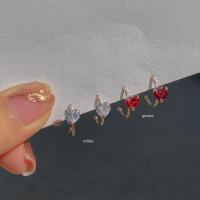ราคา SissyJewelry ต่างหูเงินแท้ รุ่น hoop stud ประดับ พลอยหัวใจ CZ 5mm rosegold plated ต่างหูแฟชั่น ใส่ง่าย (14205174112)