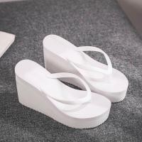 ราคา ns พร้อมส่ง รองเท้าแตะส้นสูง 4 นิ้ว รองเท้าชายหาดส้นเตารีดสำหรับสตรี (19939595680)