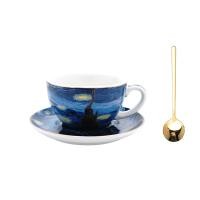 ราคา ชุดถ้วยกาแฟและจานรองลายราตรีประดับดาวแวนโก๊ะสไตล์ยุโรปหรูหรานิดๆถ้วยวาดลาเต้อาร์ตแก้วมัคจิบชายามบ่ายคาปูชิโน่ (10577127927)