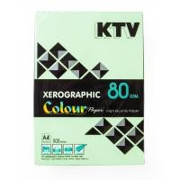 ราคา กระดาษสีถ่ายเอกสาร A4 80 แกรม เขียว 500แผ่น KTV (15213401675)