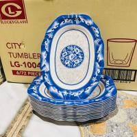 ราคา 12ใบ จานชามเมลามีน รุ่นหนา 89นิ้ว จาน ถ้วย ชาม ชามพลาสติก จานพลาสติก จานข้าว ชามใส่แกง เมลามีน ลายคราม (21410166311)