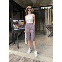 ราคา กางเกงขาสั้นทรงกระบอก3ส่วนผ้าลินินเอวสูงเก็บทรงสวยคร่า (19467690454)