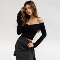 ราคา Closet Crush Off shoulder long sleeves blouse Black เสื้อปาดไหล่แขนยาว (21317648872)