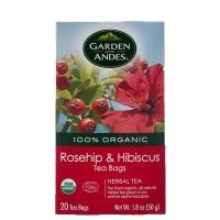 ราคา GARDEN ANDES 100 Tea Organic Rosehip Hibiscus Tea 20 Teabags 1 8 oz 50g (20811393725)