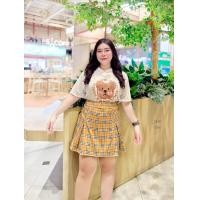 ราคา ชุดเซ็ตสาวอวบ เสื้อ กระโปรง ทรงน่ารักมาก D53 (21410940685)