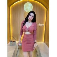 ราคา มินิเดรสแขนยาว เว้าเอว (20427046622)
