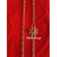 ราคา สังวาลย์ ทับทิม ลงยา รอบเส้น งานสวย หรู ละเอียด พลอยสังเคราะห์ เครื่องประดับชุดไทย สินค้าพร้อมส่ง (18609371931)