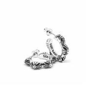 ราคา Chrome Hearts Sterling Silver 925 เครื่องประดับเงินแท้ ต่างหู Cross Hoop Earring Code CED018 (13638031154)