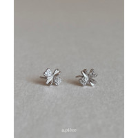 ราคา A piece ต่างหูเงินแท้ Eden Collection all silver 925 Lucky clover stud earrings (21094434821)