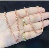 ราคา สร้อยนาค pink gold สวมหัวได้ 24 นิ้ว (21410187451)