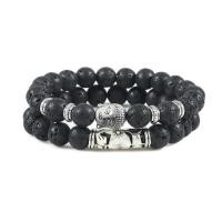 ราคา 2pcs set Buddha Head Bracelet for Women Men Natural Tiger Eye Lava Stone Yoga Beads Distance Bracelets Charm Couple Jewelry Gift (20413107160)