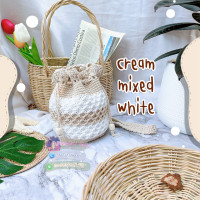 ราคา Made in Thailand กระเป๋าถักแฮนด์เมด 100 Crochet Crossbody Bag minimal color tone ก้นกลม คุมโทนสไตล์มินิมอล (8449501092)