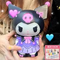 ราคา เมโลดี้ kulomi Hello Kitty Sanrio ตุ๊กตาทาสีทำด้วยมือที่ไม่ใช่ปูนปลาสเตอร์กระปุกออมสินระบายสี DIY (17608418499)