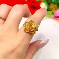 ราคา แหวนรูปดอกไม้แบบใหม่แหวนทองคำทรายเวียดนามรูปดอกกุหลาบสีไม่ตก999เครื่องประดับทองเทียมชุบทองสำหรับผู้หญิง (15852543052)