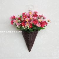 ราคา ชุดดอกไม้ประดิษฐ์ติดผนังดอกไม้ปลอมพลาสติกของตกแต่งขนาดเล็กของตั้งโชว์กระเช้าดอกไม้แขวนผนังสำหรับติดผนังห้องรับแขกในบ้านพืชสีเขียว (7860374056)