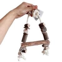 ราคา Classica ชิงช้านก ทำจากไม้ธรรมชาติ หงษ์หยก ฟอพัส เลิฟเบิร์ด ค๊อกคาเทล กรีนชีค EU514 ไม้ยาว17cm สูง30cm (16935748938)