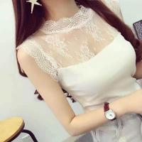 ราคา 8156 A เสื้อยืดแฟชั่น เสื้อยืดสั้นแขนขุด ลายลูกไม้ ผ้านิ่ม เสื้อสไตล์เกาหลี สินค้านำเข้า สินค้าพร้อมส่ง (15432241773)