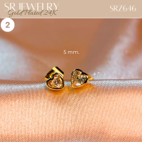 ราคา ต่างหูแป้นเสียบหัวใจทองเหลืองหุ้มทอง24K ฝังเพชรCZ แพ็ค 1 คู่ เลือกแบบได้ byสุปราณีเอสอาร์โกลด์ SRZ646 (21378341819)