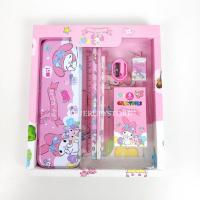 ราคา ชุดเครื่องเขียน ลายการ์ตูน Sanrio กล่องดินสอเหล็ก ดินสอไม้ ไม้บรรทัด ยางลบ สีเทียน 6สี กบเหลา (21178441682)