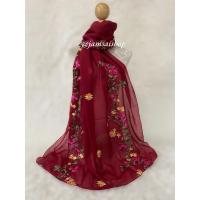 ราคา ผ้าพันคอ ผ้าคลุมไหล่ ผ้าปักดอกไม้ ลายมาใหม่ (21390525307)