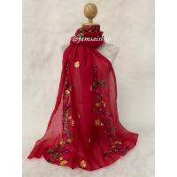 ราคา ผ้าพันคอ ผ้าคลุมไหล่ ผ้าปักดอกไม้ ลายมาใหม่ (21390525304)