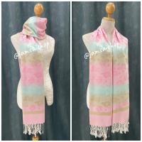 ราคา ผ้าพันคอ ผ้าคลุมไหล่ ผ้าลายผีเสื้อสีพาสเทล พร้อมส่ง (21176553017)