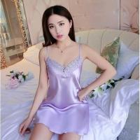 ราคา ชุดนอนเซ็กซี่ สายเดี่ยว ผ้าซาตินเนื้อลื่นมันเงา สีม่วงอ่อน (325641232)