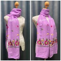 ราคา ผ้าพันคอ ผ้าคลุมไหล่ ผ้าปักลายดอกไม้ (19375265246)