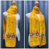 ราคา ผ้าพันคอ ผ้าคลุมไหล่ ผ้าปักลายดอกไม้ (19375265245)