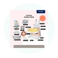 ราคา Bonbebeแท้ เก้าอี้หัดนั่ง เก้าอี้เด็ก เก้าอี้รับประทานอาหารเด็ก Bonbebe jumbo seat new version Signature รุ่น rabbit pillow (20839613855)