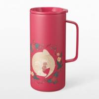 ราคา Starbucks Stainless Steel Dragon Asleep In Floral Rim mug 17ozแท้ (21468934672)