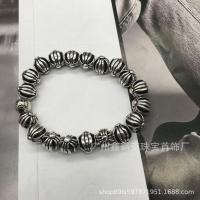 ราคา TOP Chromes Hearts 925 sterling silver high quality CH old full cross turquoise punk bracelet (19285679284)