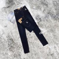 ราคา กางเกงยีนส์ขาเดฟเอวสูงผ้าซาร่างานปักนกเนื้อผ้ายืดนิ่มเก็บทรงใส่เข้ารูป (9975374972)