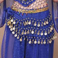 ราคา ชุดเต้นรำอินเดียแบบใหม่สายรัดเอวผ้าคาดเอวสำหรับฝึกระบำหน้าท้องชุดเต้นในลานกลางแจ้งชุดการแสดงผ้ารัดสะโพกขอบทอง (20120997586)