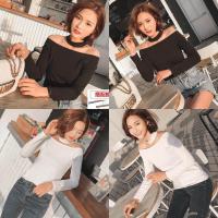 ราคา K2 แฟชั่น เสื้อยืดแฟชั่น แขนยาวเปิดไหล่ คอแต่งโช้คเกอร์ เซ็กซี่ๆ (19490039917)