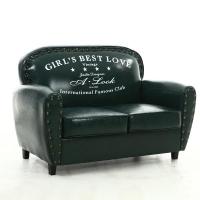 ราคา โซฟาวินเทจสไตล์ยุโรปผ้าหนังแบบพักผ่อนสบายๆสำหรับสองคนโรงแรมร้านกาแฟบาร์ห้องนั่งเล่นร้านเสื้อผ้าโซฟาร้าน (15825313060)