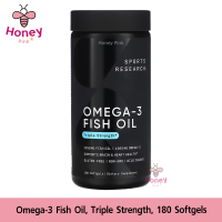 ราคา Sports Research Omega 3 Fish Oil Triple Strength 180 Softgels (21125340437)