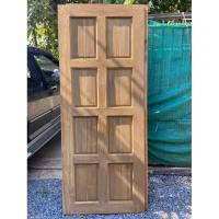 ราคา ประตูไม้สักทองแท้บานฟัก8ฟัก ขนาด80x200 ส่งฟรี (20061863600)