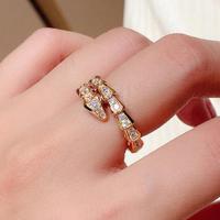 ราคา High Quality BVL Ring Womens BVL Ring Full Diamond Ring Sterling Silver Plated 18k Rose Gold Big Head Snake (20025909811)