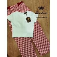 ราคา ป้าย Lady Sunshine S 3XL งานเซ็ต 2 ชิ้น เสื้อแขนสั้น กางเกงขายาวลายชิโนริ N189 N190 (21426775355)