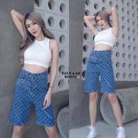 ราคา BU6972กางเกงยีนส์3ส่วนลายซูพรีมหลุยส์มีกระเป๋า มีBigsize (9646835581)