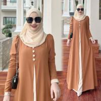 ราคา เดรสมุสลิม ชุดมุสลิม ชุดอิสลาม เดรสออกงาน (16364566529)